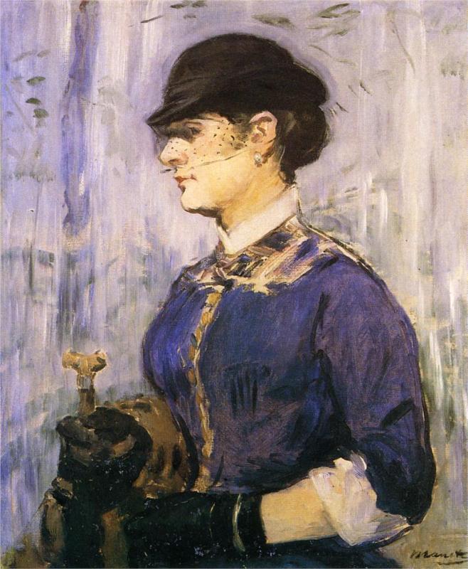 Young woman in a round hat, 1877 - Edouard Manet Painting